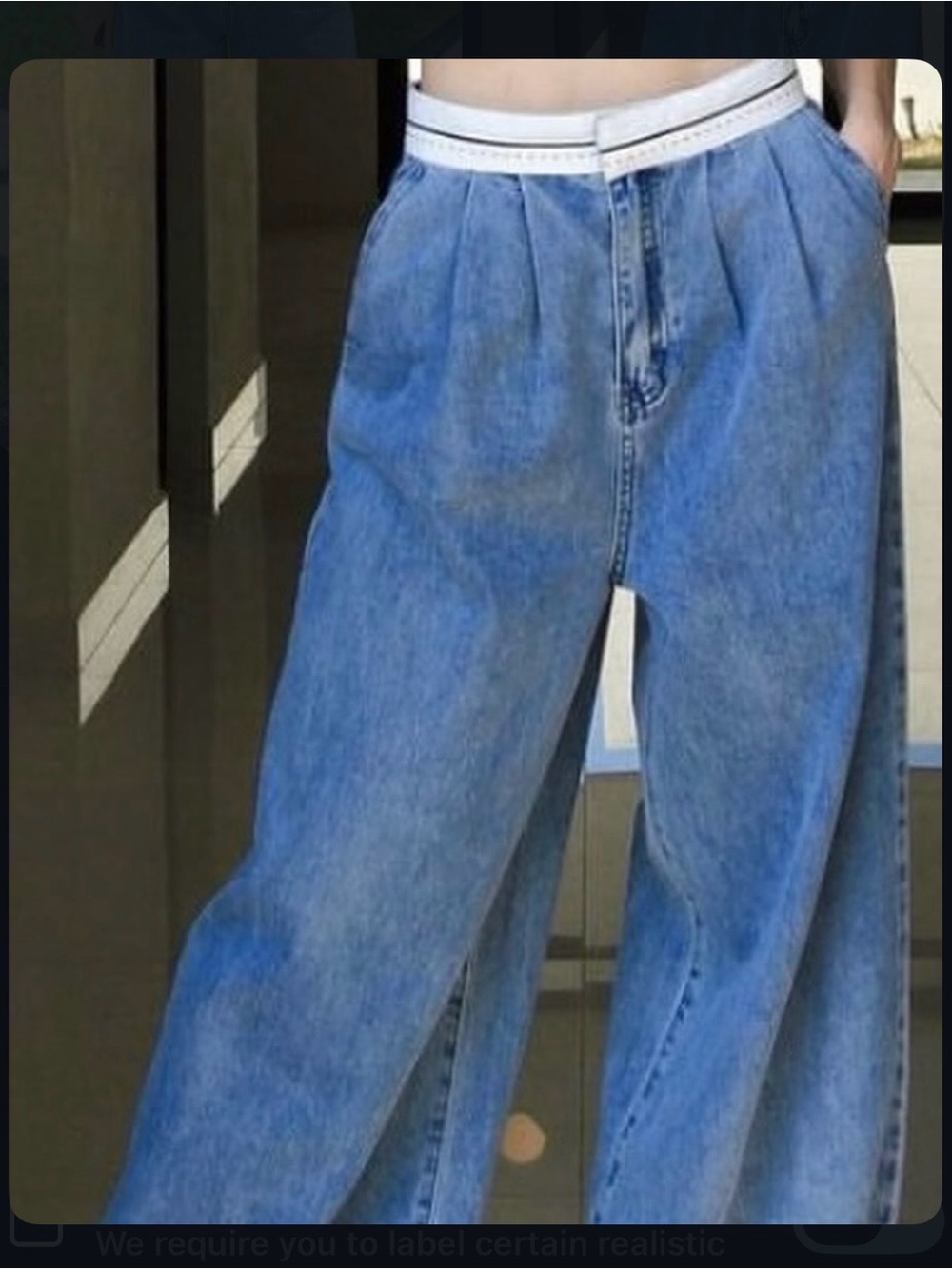 High-Waist Pleated Jeans